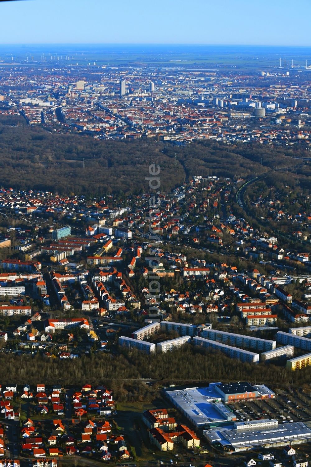 Markkleeberg von oben - Stadtansicht vom Innenstadtbereich in Markkleeberg im Bundesland Sachsen, Deutschland
