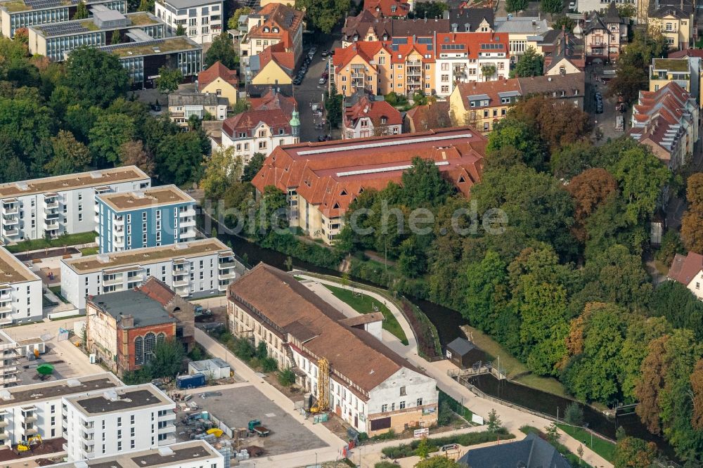Offenburg von oben - Stadtansicht vom Innenstadtbereich am Mühlbach , Kittelgasse in Offenburg im Bundesland Baden-Württemberg, Deutschland
