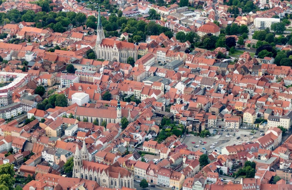 Luftbild Mühlhausen - Stadtansicht vom Innenstadtbereich in Mühlhausen im Bundesland Thüringen, Deutschland