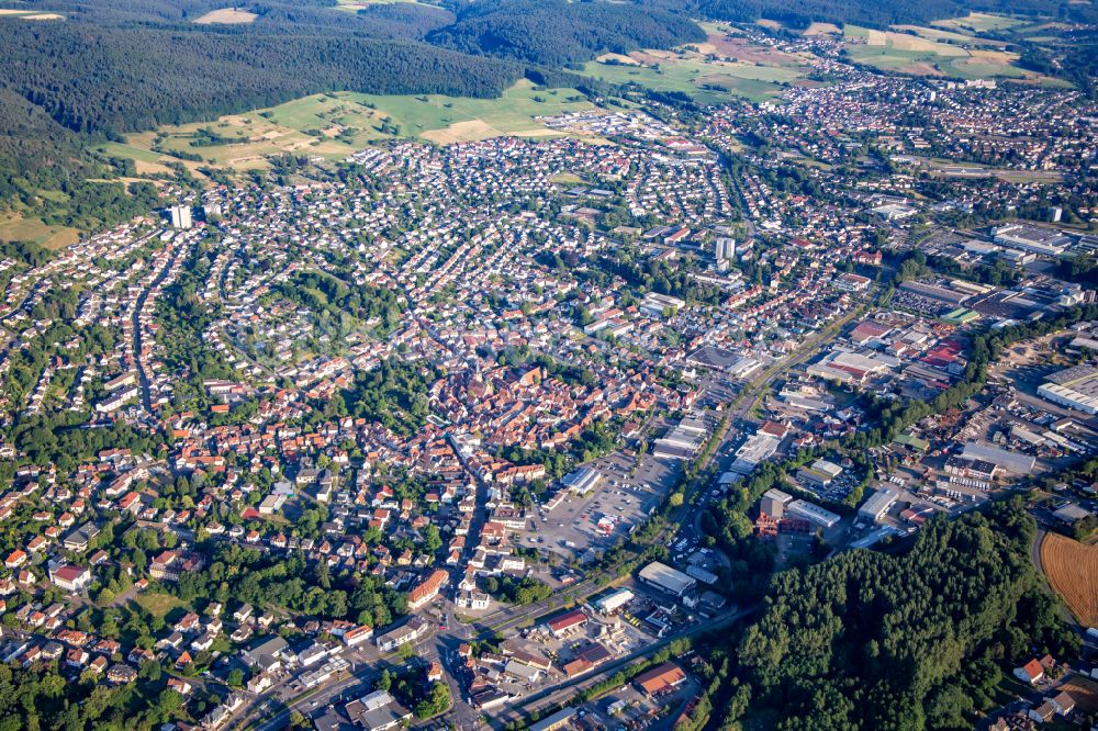 Luftaufnahme Michelstadt - Stadtansicht vom Innenstadtbereich in Michelstadt im Bundesland Hessen, Deutschland