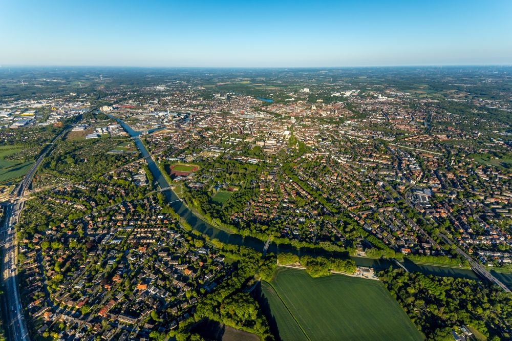 Münster von oben - Stadtansicht vom Innenstadtbereich in Münster im Bundesland Nordrhein-Westfalen, Deutschland