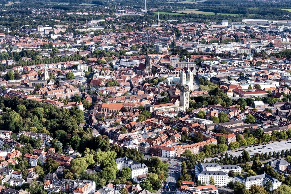 Luftbild Münster - Stadtansicht vom Innenstadtbereich in Münster im Bundesland Nordrhein-Westfalen, Deutschland