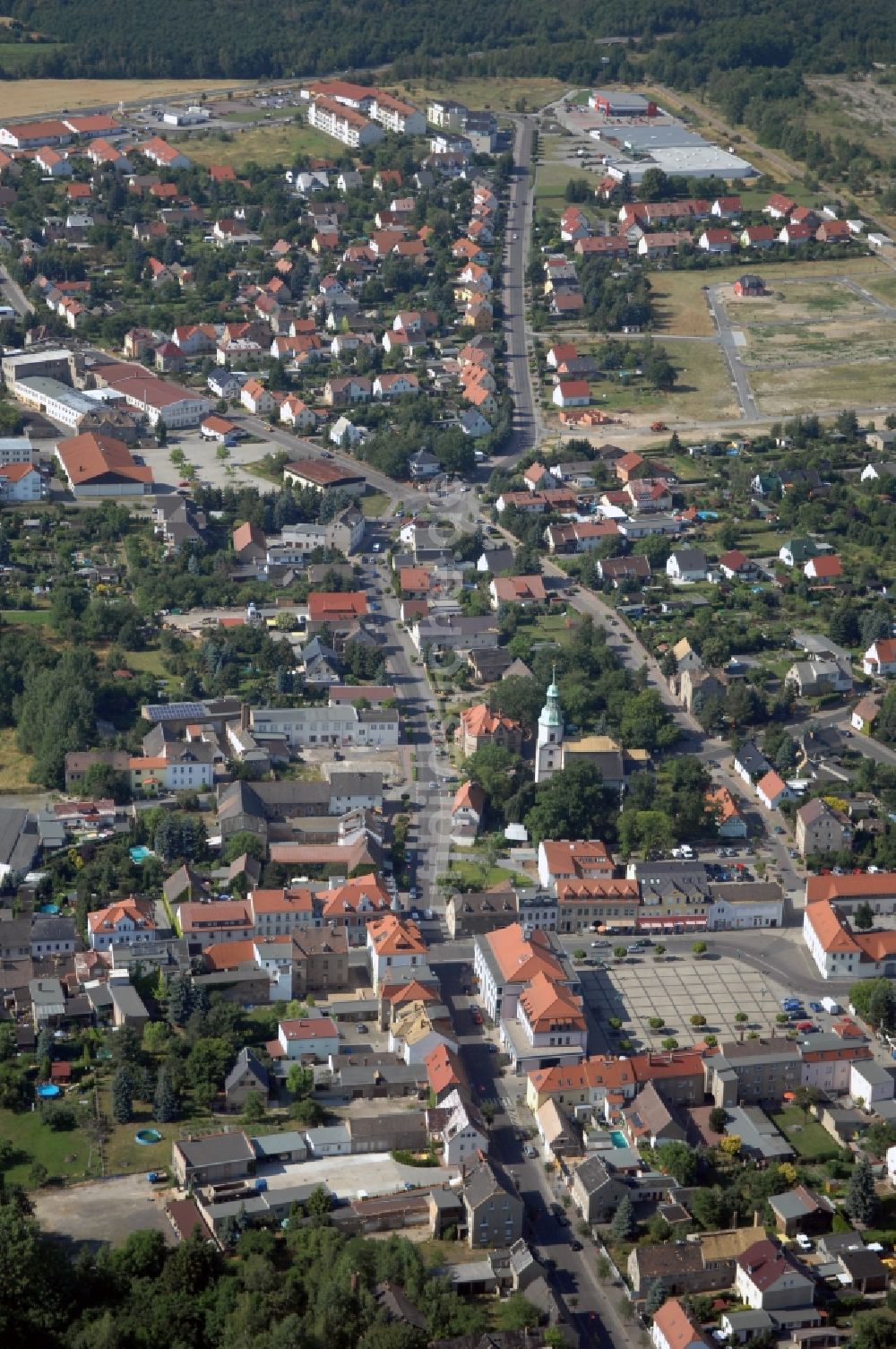Luftbild Naunhof - Stadtansicht vom Innenstadtbereich in Naunhof im Bundesland Sachsen, Deutschland