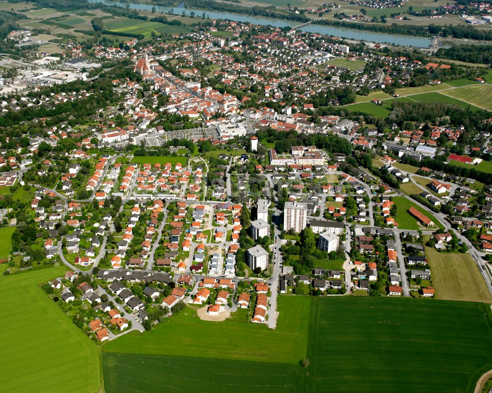 Luftbild Neuötting - Stadtansicht vom Innenstadtbereich in Neuötting im Bundesland Bayern, Deutschland