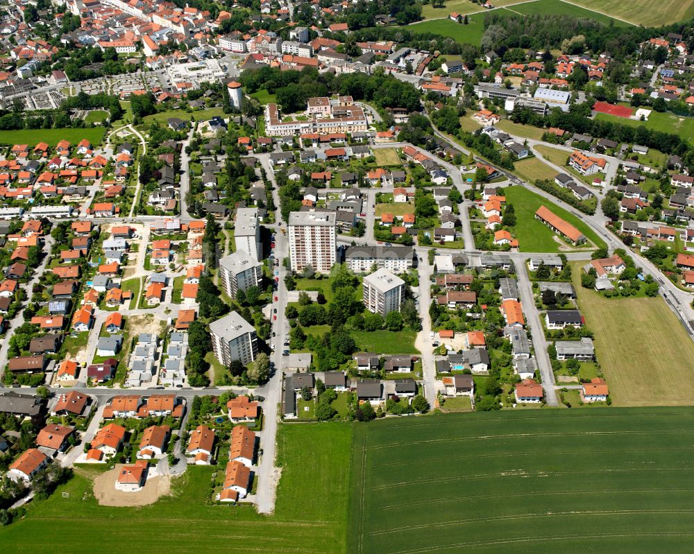 Luftaufnahme Neuötting - Stadtansicht vom Innenstadtbereich in Neuötting im Bundesland Bayern, Deutschland