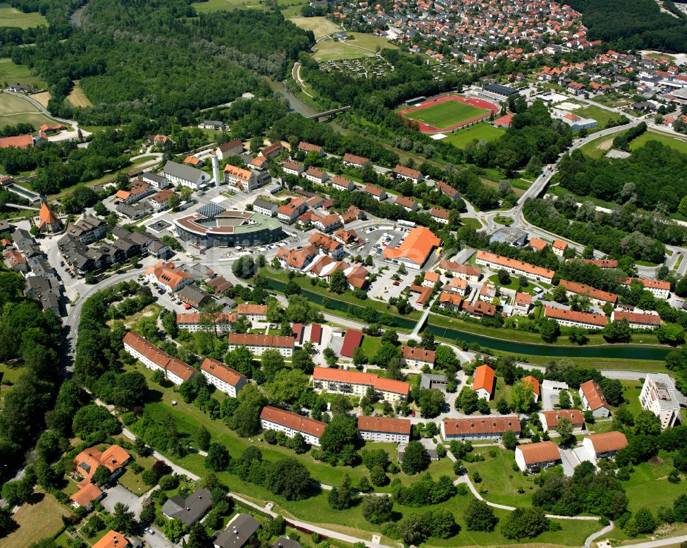 Luftbild Oberberg - Stadtansicht vom Innenstadtbereich in Oberberg im Bundesland Bayern, Deutschland