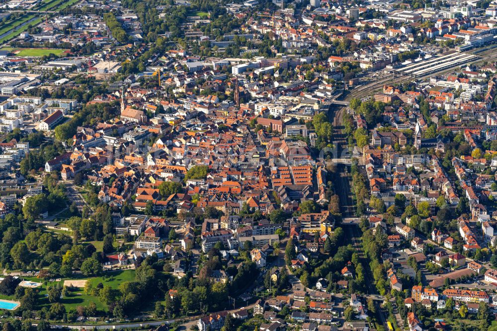 Luftbild Offenburg - Stadtansicht vom Innenstadtbereich in Offenburg im Bundesland Baden-Württemberg