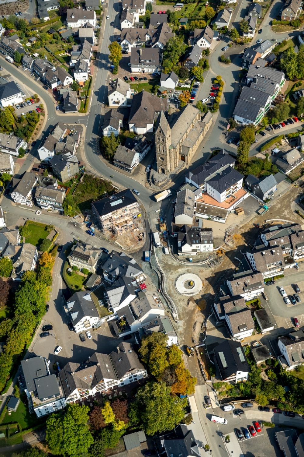 Olsberg aus der Vogelperspektive: Stadtansicht vom Innenstadtbereich in Olsberg im Bundesland Nordrhein-Westfalen, Deutschland