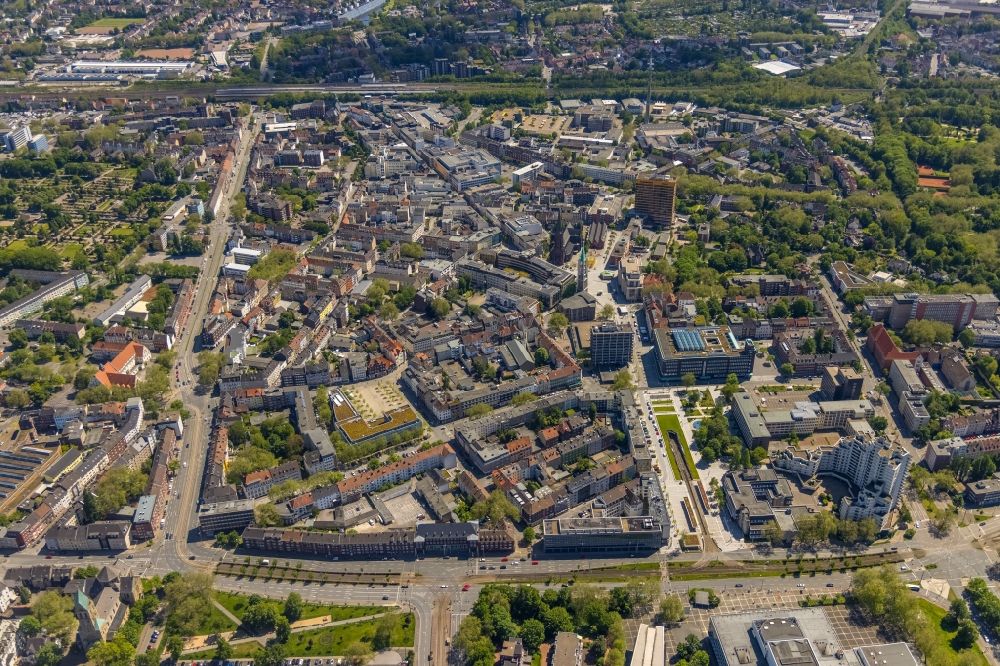 Luftaufnahme Gelsenkirchen - Stadtansicht vom Innenstadtbereich im Ortsteil Altstadt in Gelsenkirchen im Bundesland Nordrhein-Westfalen, Deutschland