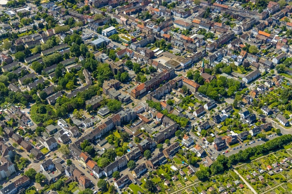 Luftaufnahme Gelsenkirchen - Stadtansicht vom Innenstadtbereich im Ortsteil Erle in Gelsenkirchen im Bundesland Nordrhein-Westfalen, Deutschland