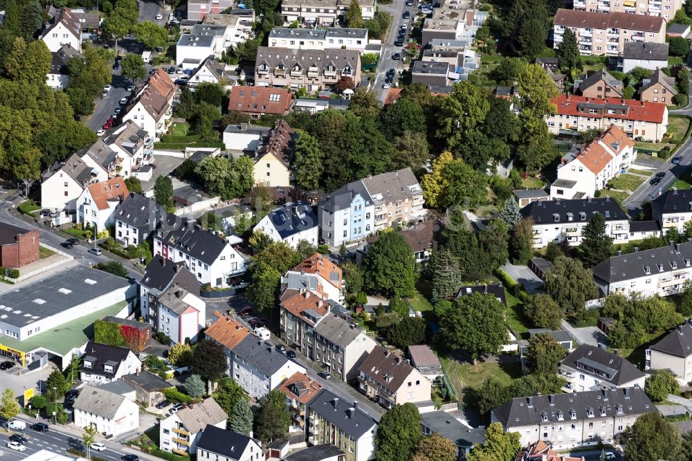 Luftaufnahme Bochum - Stadtansicht vom Innenstadtbereich im Ortsteil Hofstede in Bochum im Bundesland Nordrhein-Westfalen, Deutschland