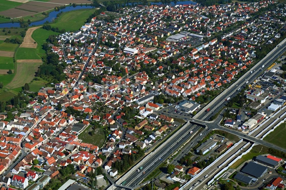 Luftbild Baiersdorf - Stadtansicht vom Innenstadtbereich im Ortsteil Wellerstadt in Baiersdorf im Bundesland Bayern, Deutschland