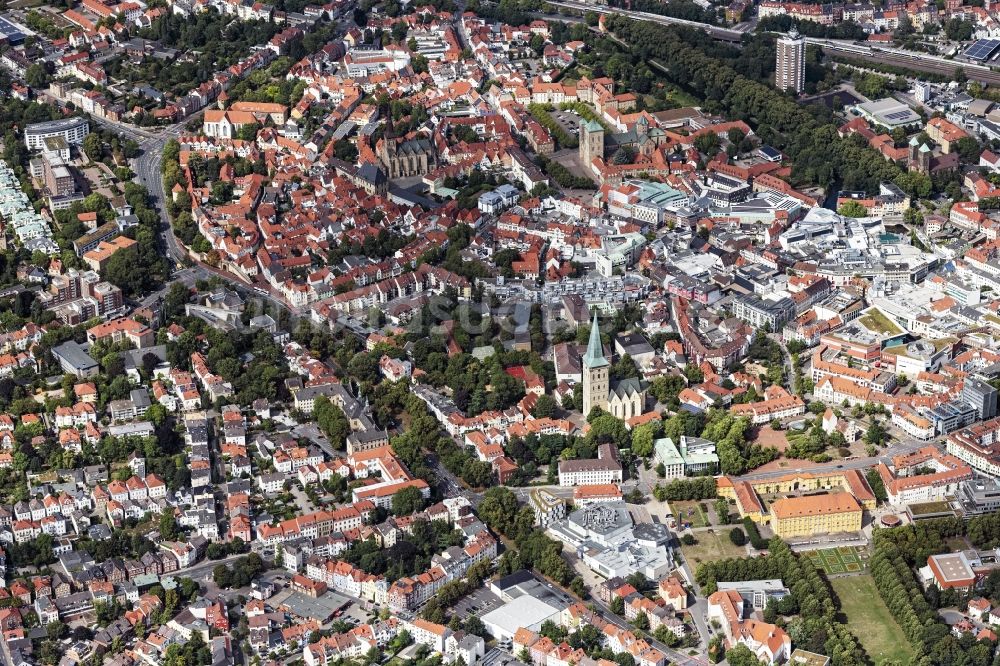 Osnabrück von oben - Stadtansicht vom Innenstadtbereich in Osnabrück im Bundesland Niedersachsen, Deutschland
