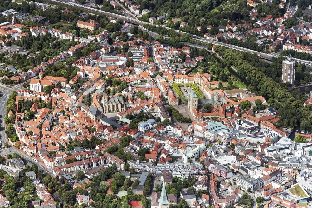 Luftaufnahme Osnabrück - Stadtansicht vom Innenstadtbereich in Osnabrück im Bundesland Niedersachsen, Deutschland