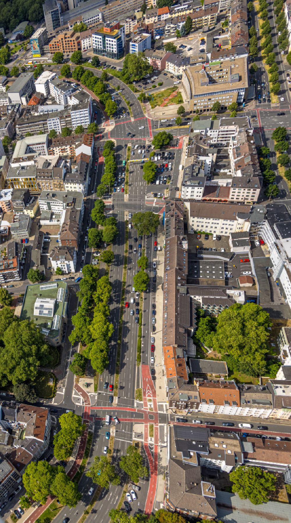 Luftbild Dortmund - Stadtansicht im Innenstadtbereich vom Ostwall entlang der Arndtatsraße in Dortmund im Bundesland Nordrhein-Westfalen, Deutschland