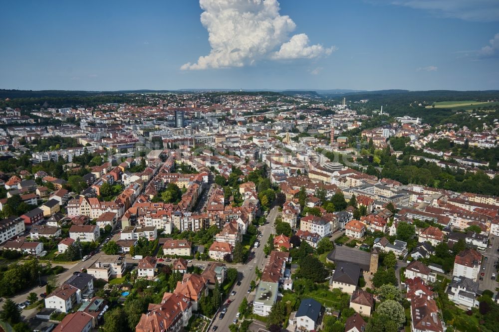 Luftaufnahme Pforzheim - Stadtansicht vom Innenstadtbereich in Pforzheim im Bundesland Baden-Württemberg, Deutschland