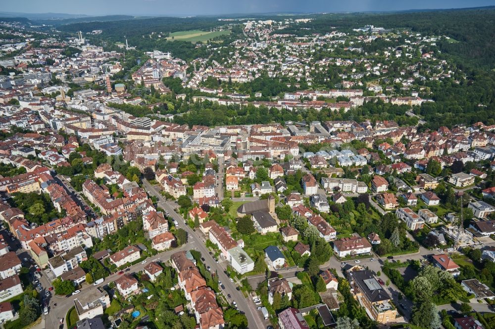 Pforzheim aus der Vogelperspektive: Stadtansicht vom Innenstadtbereich in Pforzheim im Bundesland Baden-Württemberg, Deutschland