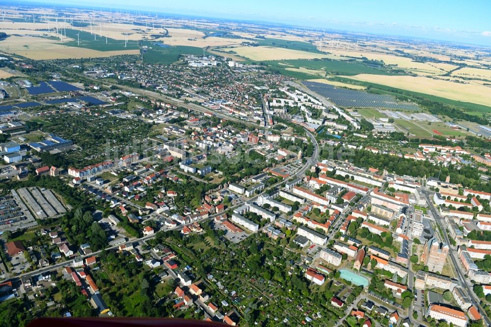 Luftaufnahme Prenzlau - Stadtansicht vom Innenstadtbereich in Prenzlau im Bundesland Brandenburg, Deutschland