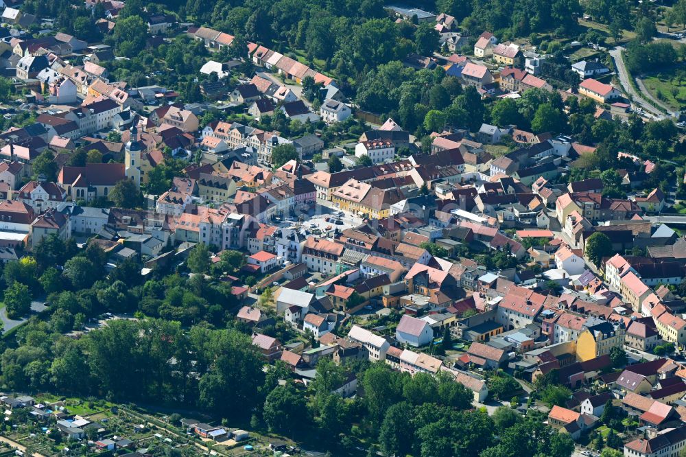 Radeburg aus der Vogelperspektive: Stadtansicht vom Innenstadtbereich in Radeburg im Bundesland Sachsen, Deutschland
