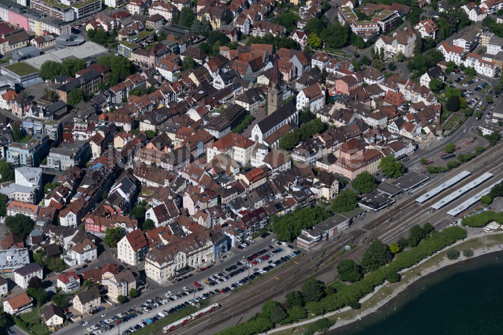 Luftaufnahme Radolfzell am Bodensee - Stadtansicht vom Innenstadtbereich in Radolfzell am Bodensee im Bundesland Baden-Württemberg, Deutschland