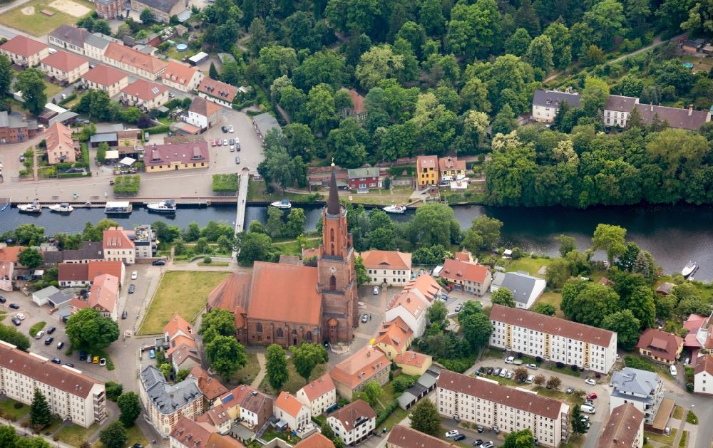 Luftbild Rathenow - Stadtansicht vom Innenstadtbereich in Rathenow im Bundesland Brandenburg, Deutschland