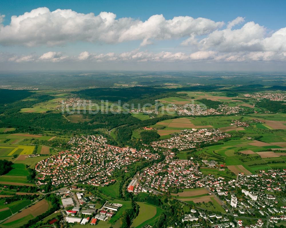 Luftaufnahme Rechberghausen - Stadtansicht vom Innenstadtbereich in Rechberghausen im Bundesland Baden-Württemberg, Deutschland