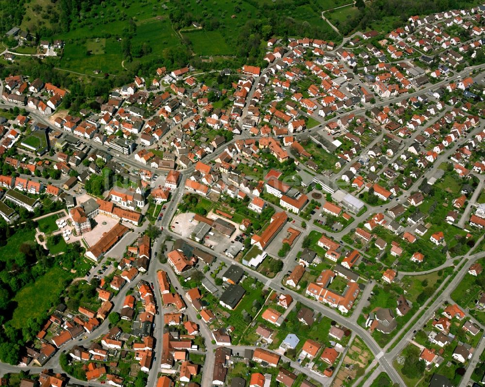 Reichenbach von oben - Stadtansicht vom Innenstadtbereich in Reichenbach im Bundesland Baden-Württemberg, Deutschland