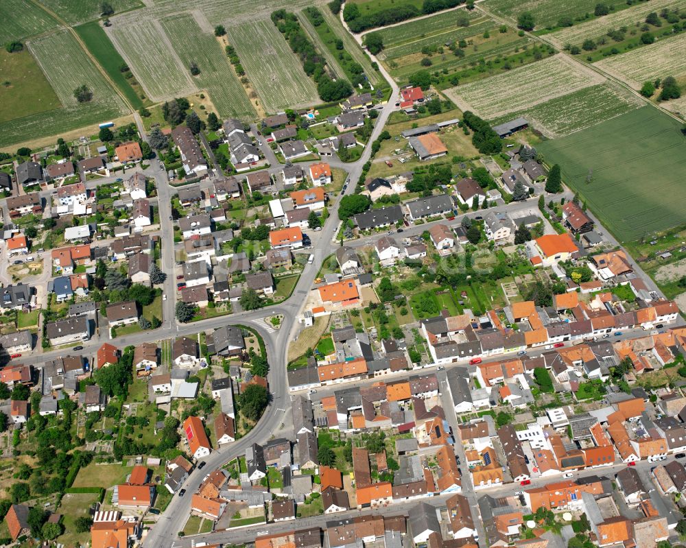 Luftaufnahme Rheinsheim - Stadtansicht vom Innenstadtbereich in Rheinsheim im Bundesland Baden-Württemberg, Deutschland