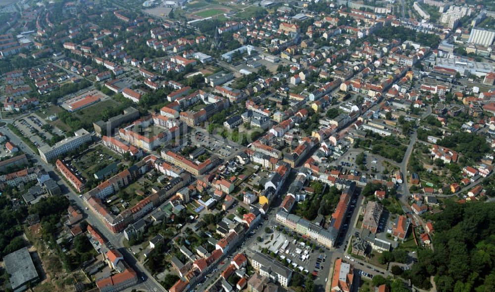 Riesa aus der Vogelperspektive: Stadtansicht vom Innenstadtbereich in Riesa im Bundesland Sachsen