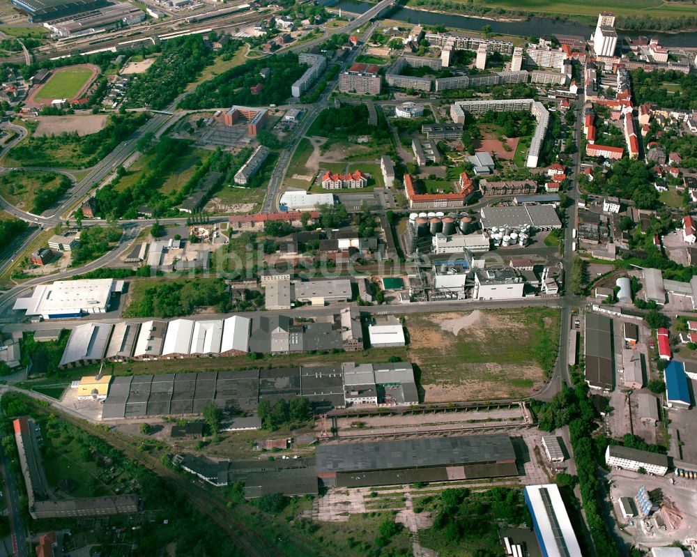Luftbild Riesa - Stadtansicht vom Innenstadtbereich in Riesa im Bundesland Sachsen, Deutschland