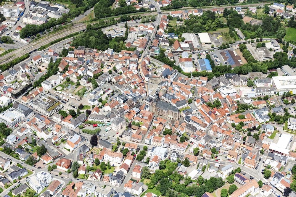 Sankt Wendel aus der Vogelperspektive: Stadtansicht vom Innenstadtbereich in Sankt Wendel im Bundesland Saarland, Deutschland