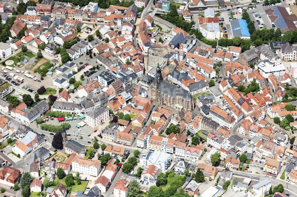 Luftbild Sankt Wendel - Stadtansicht vom Innenstadtbereich in Sankt Wendel im Bundesland Saarland, Deutschland