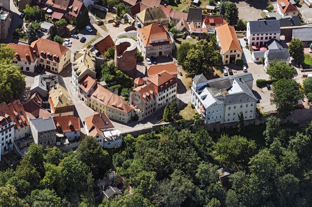 Luftbild Leisnig - Stadtansicht vom Innenstadtbereich am Schlossberg in Leisnig im Bundesland Sachsen, Deutschland