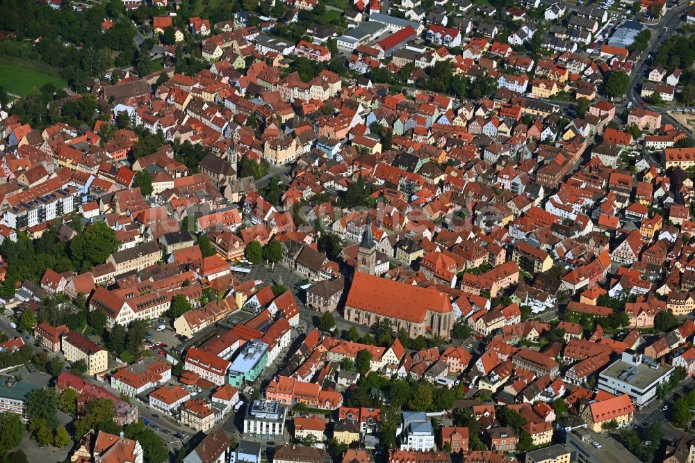 Luftaufnahme Schwabach - Stadtansicht vom Innenstadtbereich in Schwabach im Bundesland Bayern, Deutschland
