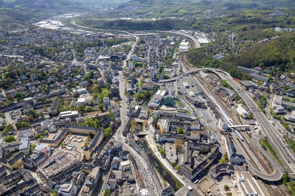 Luftbild Siegen - Stadtansicht vom Innenstadtbereich in Siegen im Bundesland Nordrhein-Westfalen, Deutschland