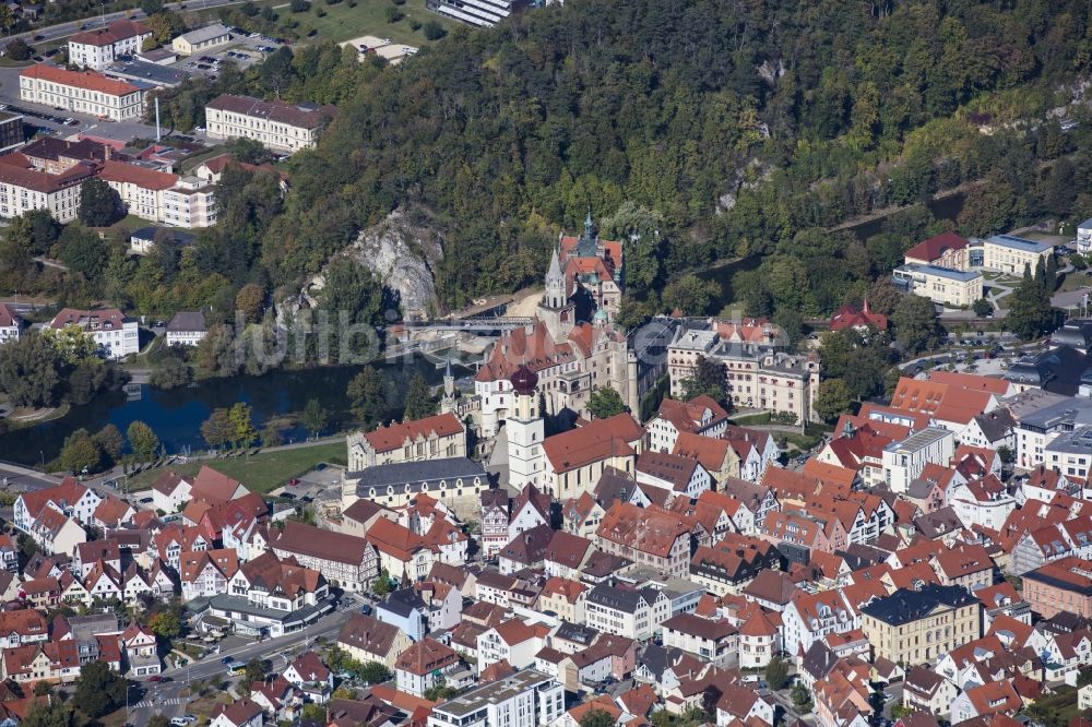 Luftbild Sigmaringen - Stadtansicht vom Innenstadtbereich in Sigmaringen im Bundesland Baden-Württemberg, Deutschland