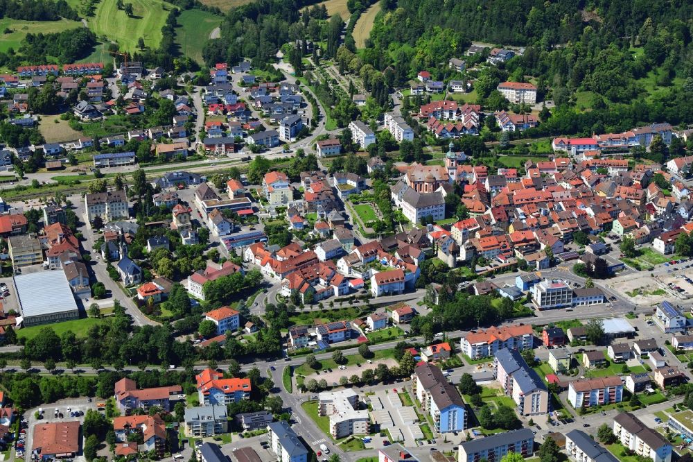 Luftbild Waldshut-Tiengen - Stadtansicht vom Innenstadtbereich des Stadtteils Tiengen in Waldshut-Tiengen im Bundesland Baden-Württemberg, Deutschland