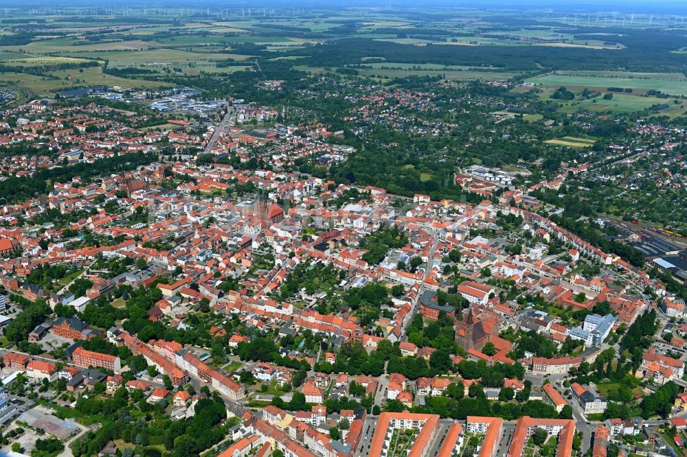 Luftbild Stendal - Stadtansicht vom Innenstadtbereich in Stendal im Bundesland Sachsen-Anhalt, Deutschland