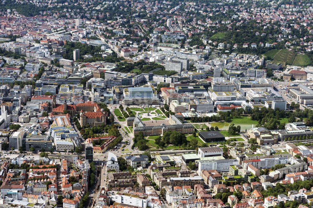 Luftbild Stuttgart - Stadtansicht vom Innenstadtbereich in Stuttgart im Bundesland Baden-Württemberg, Deutschland