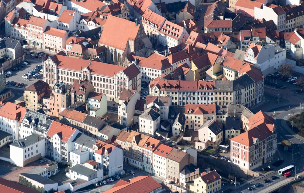 Luftaufnahme Torgau - Stadtansicht vom Innenstadtbereich in Torgau im Bundesland Sachsen