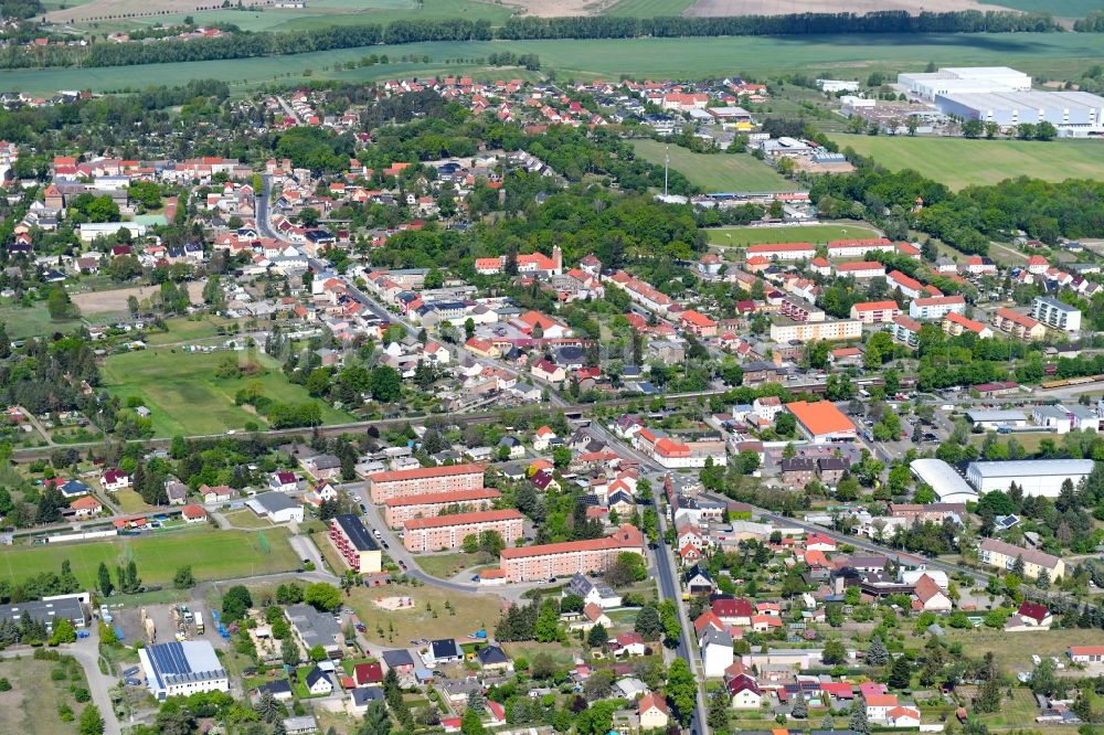 Trebbin von oben - Stadtansicht vom Innenstadtbereich in Trebbin im Bundesland Brandenburg, Deutschland