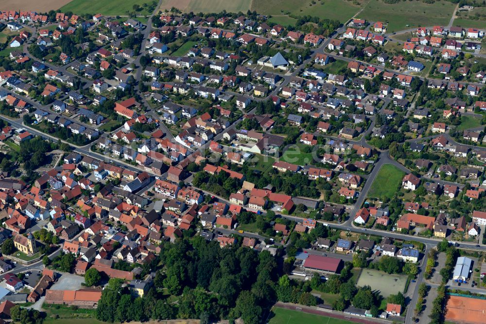 Uettingen von oben - Stadtansicht vom Innenstadtbereich in Uettingen im Bundesland Bayern, Deutschland