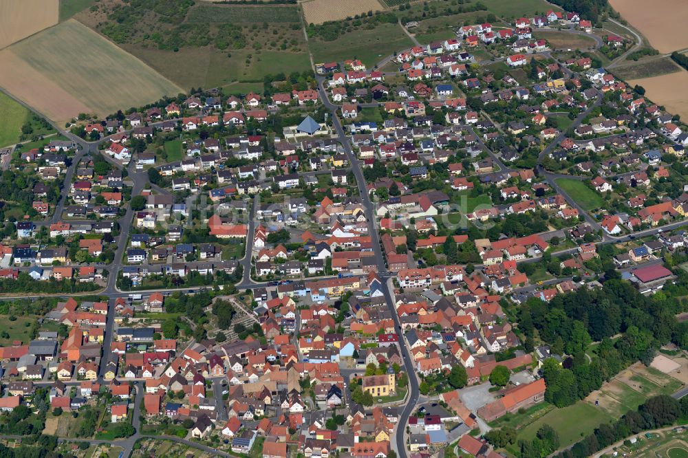 Luftaufnahme Uettingen - Stadtansicht vom Innenstadtbereich in Uettingen im Bundesland Bayern, Deutschland