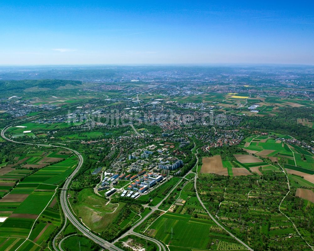 Waiblingen von oben - Stadtansicht vom Innenstadtbereich in Waiblingen im Bundesland Baden-Württemberg, Deutschland