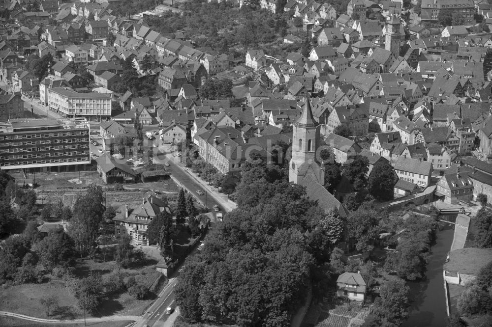 Waiblingen aus der Vogelperspektive: Stadtansicht vom Innenstadtbereich in Waiblingen im Bundesland Baden-Württemberg, Deutschland