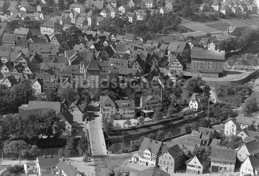 Waiblingen von oben - Stadtansicht vom Innenstadtbereich in Waiblingen im Bundesland Baden-Württemberg, Deutschland