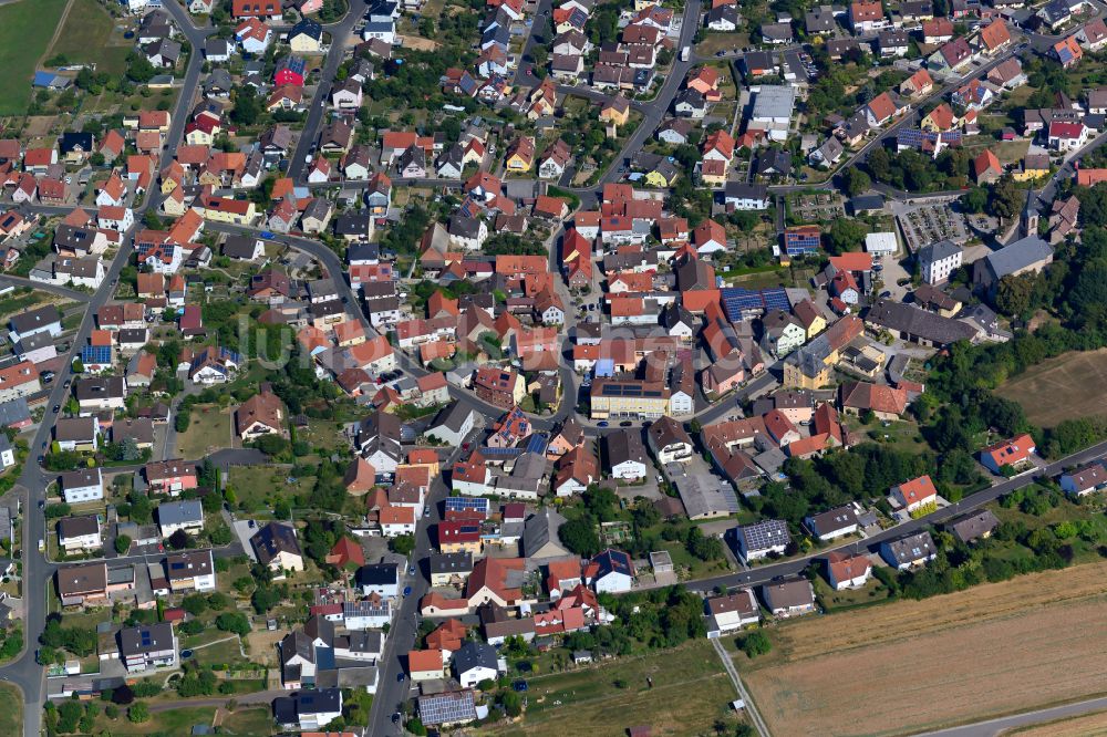 Luftaufnahme Waldbrunn - Stadtansicht vom Innenstadtbereich in Waldbrunn im Bundesland Bayern, Deutschland