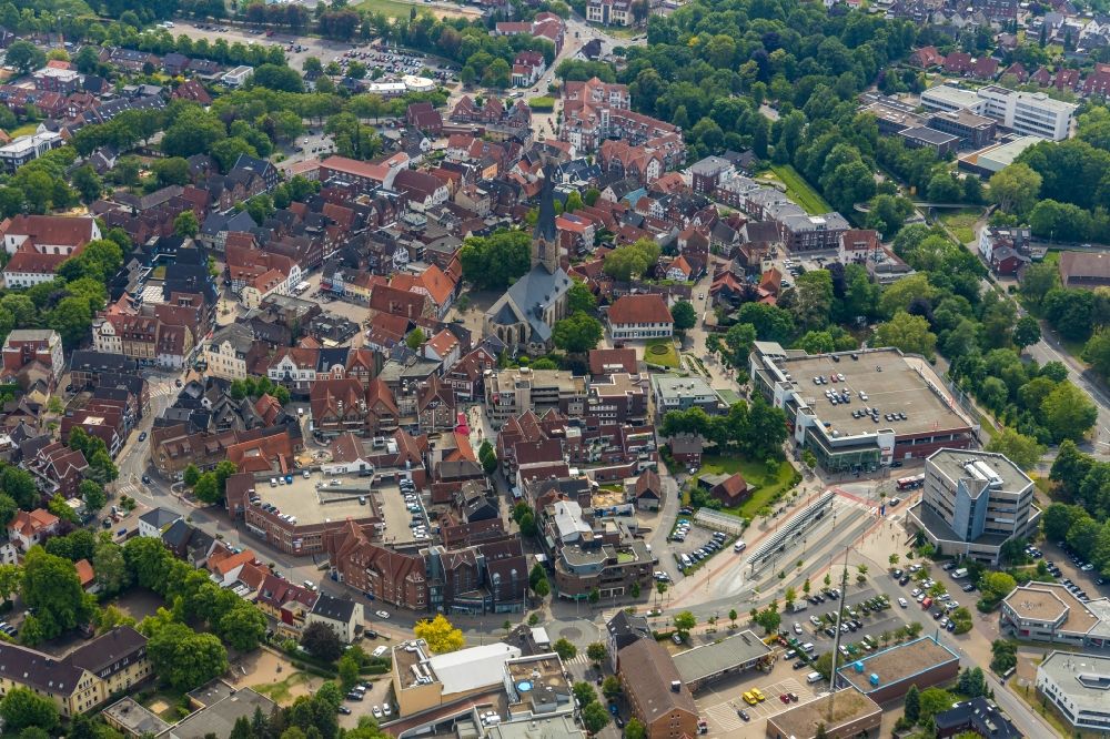 Werne von oben - Stadtansicht vom Innenstadtbereich in Werne im Bundesland Nordrhein-Westfalen, Deutschland