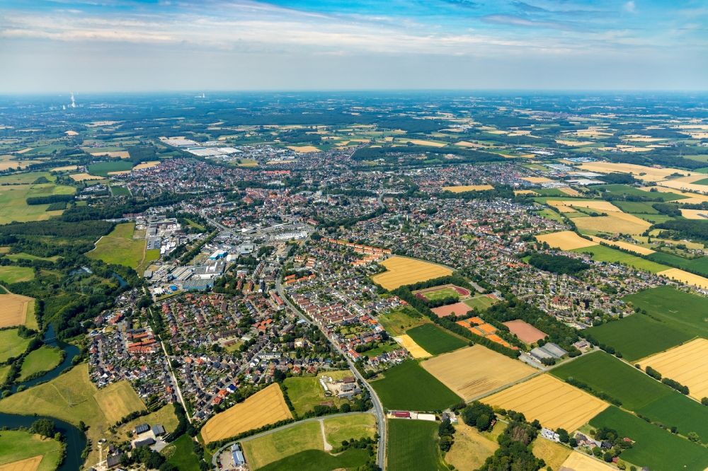 Werne von oben - Stadtansicht vom Innenstadtbereich in Werne im Bundesland Nordrhein-Westfalen, Deutschland