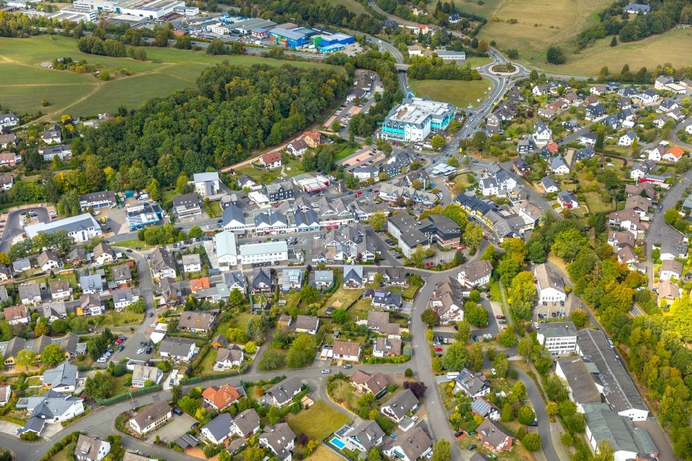 Luftaufnahme Wilnsdorf - Stadtansicht vom Innenstadtbereich in Wilnsdorf im Bundesland Nordrhein-Westfalen, Deutschland